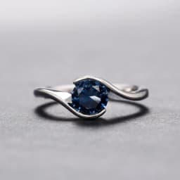 Huitan Luxury Solitaire Band Women's Rings with Blue Cubic Zirconia Simple and Elegant Bridal Wedding Rings 2022 Trendy Jewelry