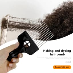 Black Metal African American Pick Comb Hair Combs Hair Comb for Hairdressing Styling Tool Salon Barber Shop Accessories 6 Style