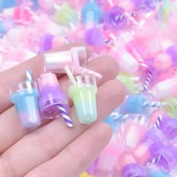 10/30/50/100pcs Cute Colorful Resin 3D Drink Bottle Charms Pendant For Jewelry Making Diy Earrings Keychain Handmade Accessories
