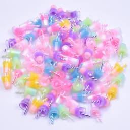 10/30/50/100pcs Cute Colorful Resin 3D Drink Bottle Charms Pendant For Jewelry Making Diy Earrings Keychain Handmade Accessories