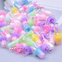 10/30/50/100pcs Cute Colorful Resin 3D Drink Bottle Charms Pendant For Jewelry Making Diy Earrings Keychain Handmade Accessories
