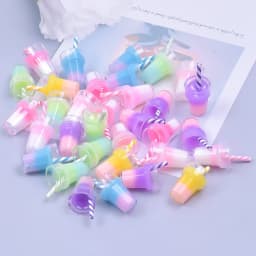 10/30/50/100pcs Cute Colorful Resin 3D Drink Bottle Charms Pendant For Jewelry Making Diy Earrings Keychain Handmade Accessories