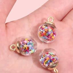 20pcs Colorful Sequins Star Sequins Round Ball Glass Ball Pendant DIY Handmade Ear Studs Earrings Ear Jewelry Material Pack