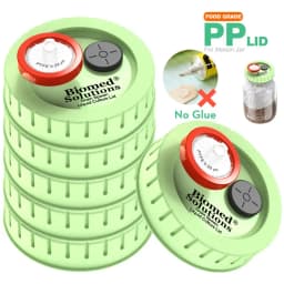 6PCS Liquid Culture Lids - Autoclavable 70mm Regular Mouth Jar Lids with Heavy Duty Injection Port for Mushroom Cultivation