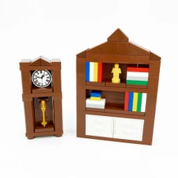 MOC Friend City Computer Desk Clock Building Blocks for Kids Toys Compatible Bookcase Assemble Bricks Creative Furniture DIY Toy