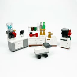 MOC Friend City Computer Desk Clock Building Blocks for Kids Toys Compatible Bookcase Assemble Bricks Creative Furniture DIY Toy