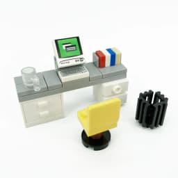 MOC Friend City Computer Desk Clock Building Blocks for Kids Toys Compatible Bookcase Assemble Bricks Creative Furniture DIY Toy
