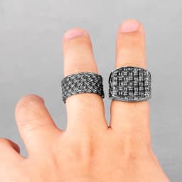 Grid Weave Stainless Steel Mens Rings Retro Industrial Style Simple for Male Boyfriend Biker Jewelry Creativity Gift Wholesale