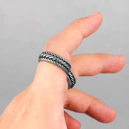 Grid Weave Stainless Steel Mens Rings Retro Industrial Style Simple for Male Boyfriend Biker Jewelry Creativity Gift Wholesale