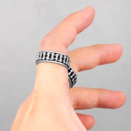 Grid Weave Stainless Steel Mens Rings Retro Industrial Style Simple for Male Boyfriend Biker Jewelry Creativity Gift Wholesale