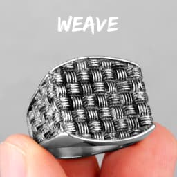 Grid Weave Stainless Steel Mens Rings Retro Industrial Style Simple for Male Boyfriend Biker Jewelry Creativity Gift Wholesale