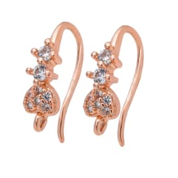Peixin Luxury Cubic Zirconia Earrings Hook Accessories Rose Gold Brass Women's Dangle Earrings DIY Jewelry Making Charm
