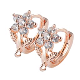 Peixin Luxury Cubic Zirconia Earrings Hook Accessories Rose Gold Brass Women's Dangle Earrings DIY Jewelry Making Charm