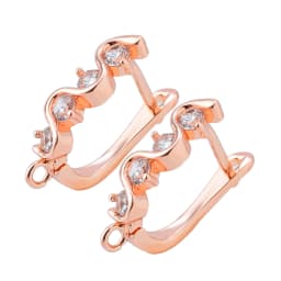 Peixin Luxury Cubic Zirconia Earrings Hook Accessories Rose Gold Brass Women's Dangle Earrings DIY Jewelry Making Charm