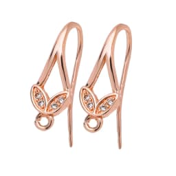 Peixin Luxury Cubic Zirconia Earrings Hook Accessories Rose Gold Brass Women's Dangle Earrings DIY Jewelry Making Charm