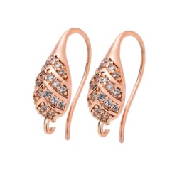Peixin Luxury Cubic Zirconia Earrings Hook Accessories Rose Gold Brass Women's Dangle Earrings DIY Jewelry Making Charm