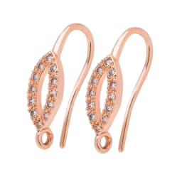 Peixin Luxury Cubic Zirconia Earrings Hook Accessories Rose Gold Brass Women's Dangle Earrings DIY Jewelry Making Charm
