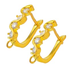 Peixin Luxury Cubic Zirconia Earrings Hook Accessories Rose Gold Brass Women's Dangle Earrings DIY Jewelry Making Charm