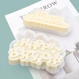 Happy Birthday Christmas Candles Silicone Mold DIY Aromatherapy Candles Gypsum Cake Decorative Baking Supplies Silicon Molds
