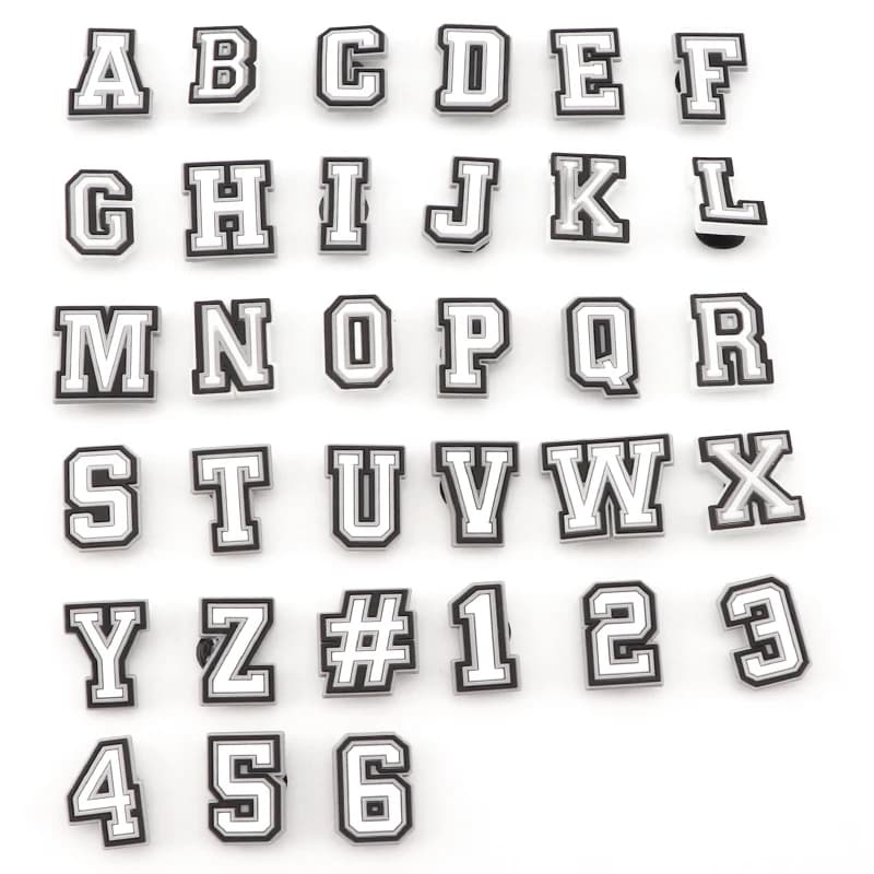 1 Pcs Letter Shoe Charms for Clog Sandals Shoe Decoration Number Alphabet Characters DIY Shoes Charm Pins for Boy Girl Men Women