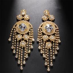 European and American Rhinestone Earrings for Women's Fashionable Multi-Layer Exaggerated Tassel Earrings, Versatile Accessories