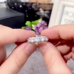 Huitan Sparkling Cubic Zirconia Promise Rings for Women Wedding Engagement Bands Silver Color New Modern Fashion Female Jewelry
