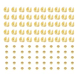 100pcs/lot Stainless Steel Gold Color Connector Clasp Crimp End Beads Findings Kit DIY Bracelet Necklace Jewelry Making Supplies