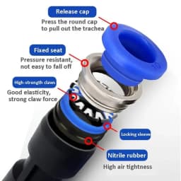 5PCS Pneumatic Fitting Pipe Air Connector Tube Quick Release Fitting Push In Hose Plastic 4/6/8/10/12mm Air Hose Connectors