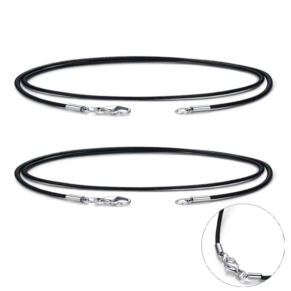 1/1.5/2/3mm Genuine Black Leather Necklace Cord For DIY Stainless Steel Neck Bracelet Jewelry Craft Making Supplies Accessories