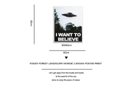 I WANT TO BELIEVE - The X Files Art Silk Or Canvas UFO TV Series Print Canvas Painting Decorative Picture Home Decor