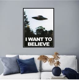 I WANT TO BELIEVE - The X Files Art Silk Or Canvas UFO TV Series Print Canvas Painting Decorative Picture Home Decor