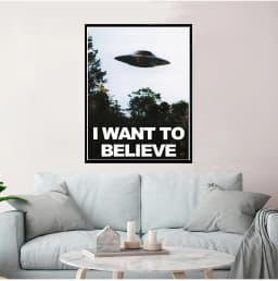 I WANT TO BELIEVE - The X Files Art Silk Or Canvas UFO TV Series Print Canvas Painting Decorative Picture Home Decor