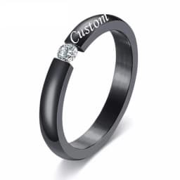 Custom Stainless Steel Wedding Couple Rings for Women Men Engagement Bands CZ Stone Puzzle Solitaire Party Ring Jewelry Gift