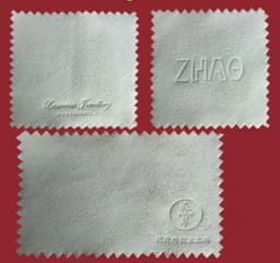 Press Emboss LOGO 500pcs 8*8cm Silver Polish OPP Bags Cloth for Silver Jewelry Cleaner Blue Microfiber Suede Fabric Material