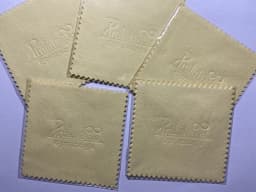 Press Emboss LOGO 500pcs 8*8cm Silver Polish OPP Bags Cloth for Silver Jewelry Cleaner Blue Microfiber Suede Fabric Material