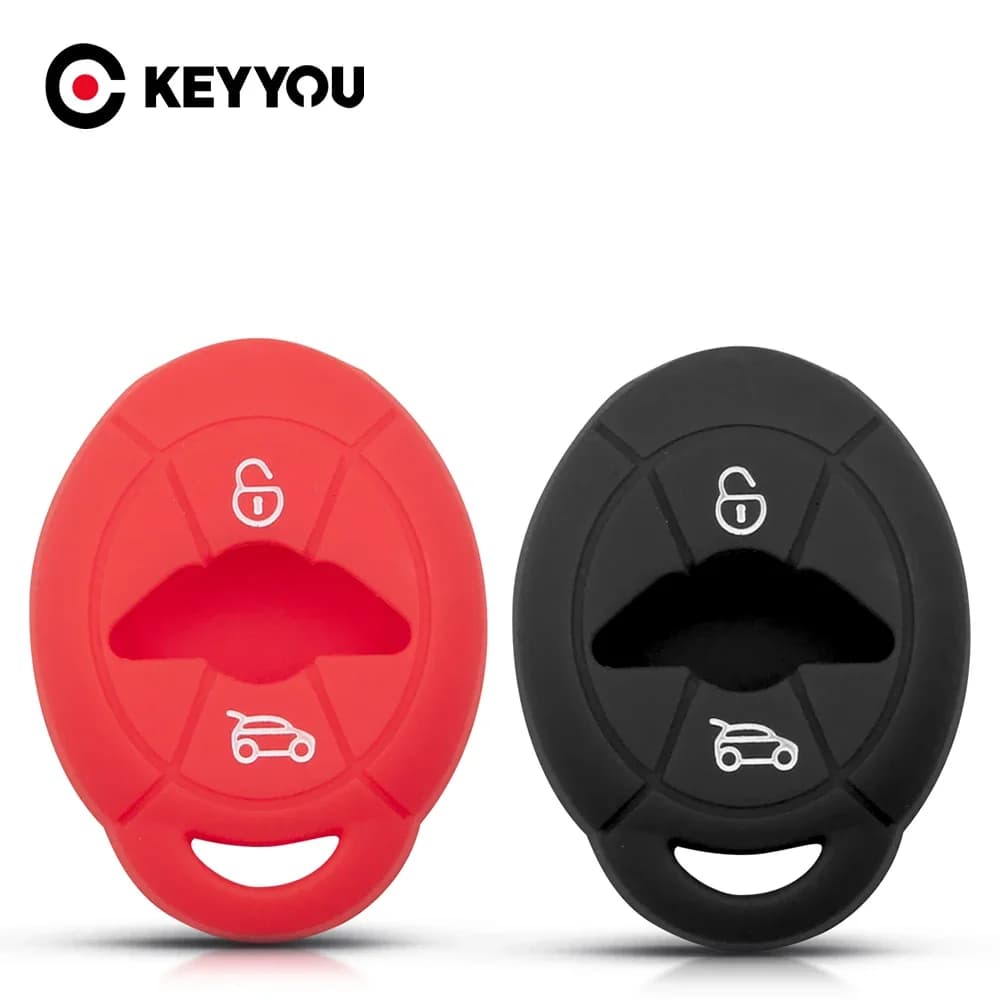 KEYYOU Silicone Key Skin Case Shell Fob Cover Set For BMW Mini Cooper S R50 R53 Two 2 Button Remote Repair Protect Car Styling