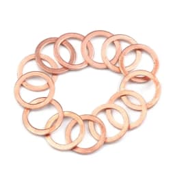 20/50PCS Copper Washer Set Flat Ring Gasket Sump Plug Oil Seal O-ring Kit M5-M24 10*14*1MM Washers Boat Motorcycle Accessories