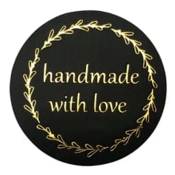 500pcs Handmade with Love Stickers Baking Label Wedding Sticker Party Label Decoration Envelope Seal Stationery Black Sticker