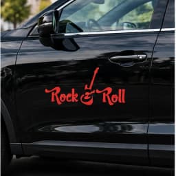 Personality Fashion Rock N Roll Guitar Music Studio Cool Decoration Accessories PVC Reflective Auto Motorcycle Sticker
