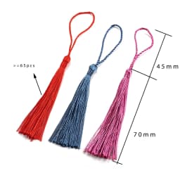 30pcs/lot 70mm Hanging Rope Silk Tassel Fringe Key Chain Pendant For DIY Earrings Necklaces Jewelry Making Accessories Supplies