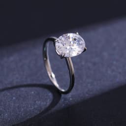 Modian Basic 925 Sterling Silver Big Luxury Oval Cut Clear Zirconia Finger Ring For Women Engagement Wedding Band Promise Ring
