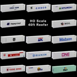 HO Scale 40ft Hi-Cube Reefer 1:87 40' Refrigerator Container Freight Cars Cargo Box C8722