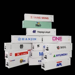 HO Scale 40ft Hi-Cube Reefer 1:87 40' Refrigerator Container Freight Cars Cargo Box C8722