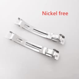 50pcs French Flat Barrette Style Spring Hair Clips Automatic Clip Blank Width Setting Bow Hairpin For Jewelry Making
