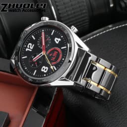 20mm 22mm luxury ceramic and stainless steel black gold strap for Samsung s2 3 4 Huawei GT watch strap bracelet wristband belt