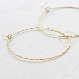 DIY Supply-20 Pieces Solid Raw Brass Hammered Cut Earring Finding - Earring Hook - Earring Hoop (4534C)