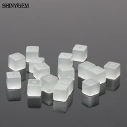 Shinygem 50pcs 4mm 8mm Cat Eye Cube Bead Mix Random Colors Gradient Fluorescence Tiny Natural Stone Beads For Diy Jewelry Making