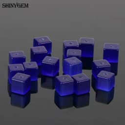 Shinygem 50pcs 4mm 8mm Cat Eye Cube Bead Mix Random Colors Gradient Fluorescence Tiny Natural Stone Beads For Diy Jewelry Making