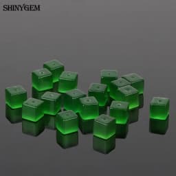 Shinygem 50pcs 4mm 8mm Cat Eye Cube Bead Mix Random Colors Gradient Fluorescence Tiny Natural Stone Beads For Diy Jewelry Making
