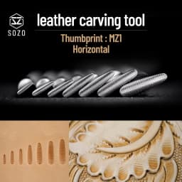 SOZO MZ1 Leather Work Stamping Tool Thumbprint Horizontal In Sheridan Saddle Making Carving Stamps 304 Stainless Steel